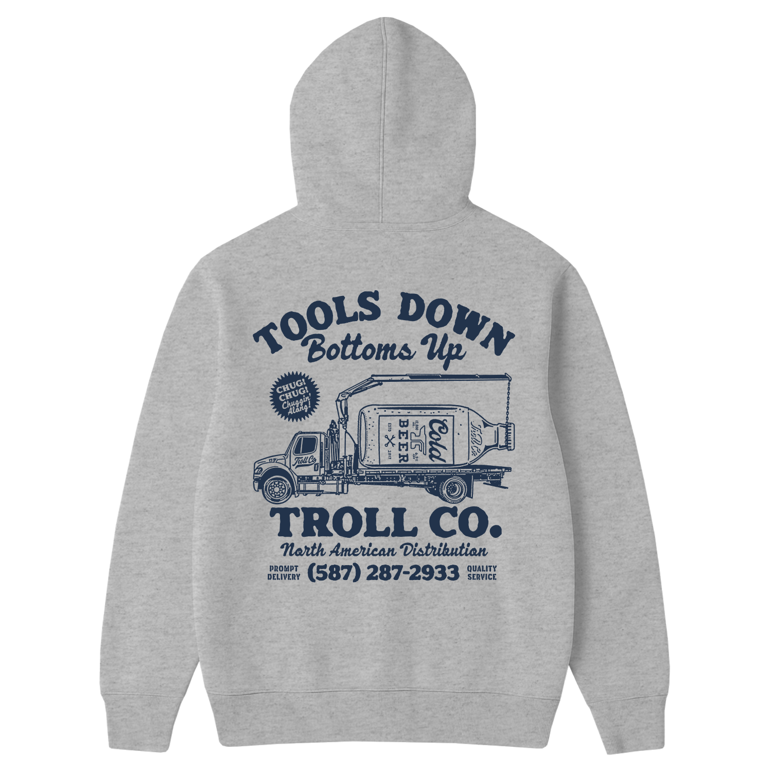 Men's Tools Down Delivery Hoodie - Color: Gray Heather