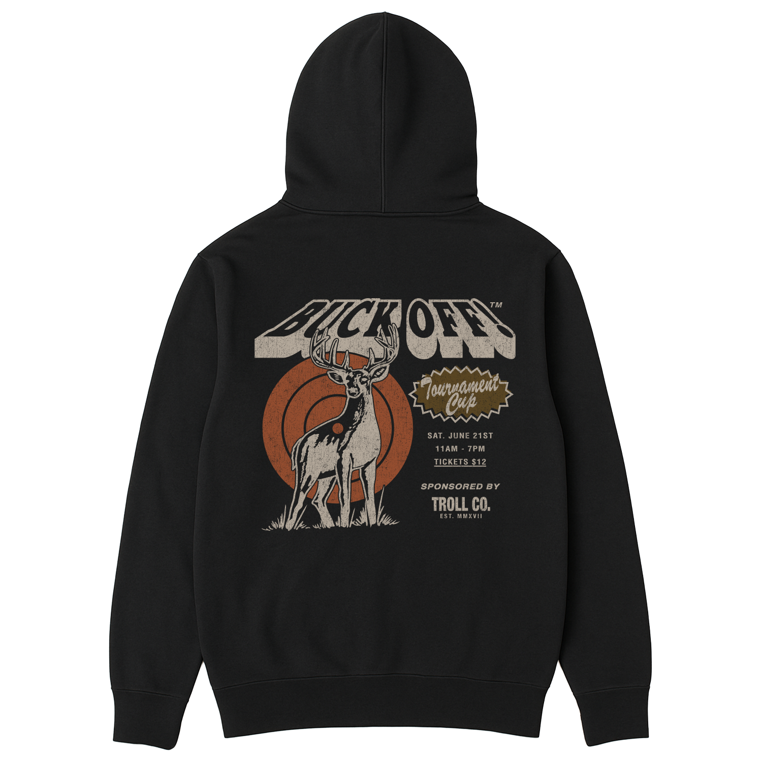 Men's Buck Off Hoodie - Color: Black