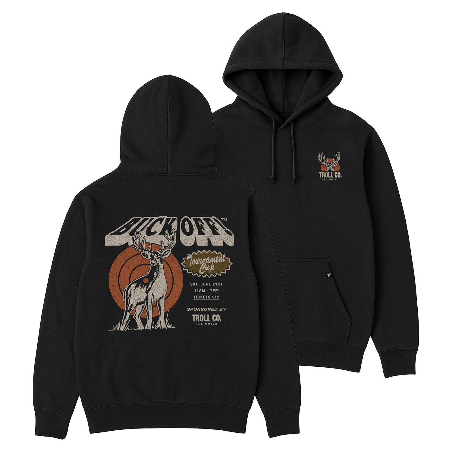 Men's Buck Off Hoodie - Color: Black