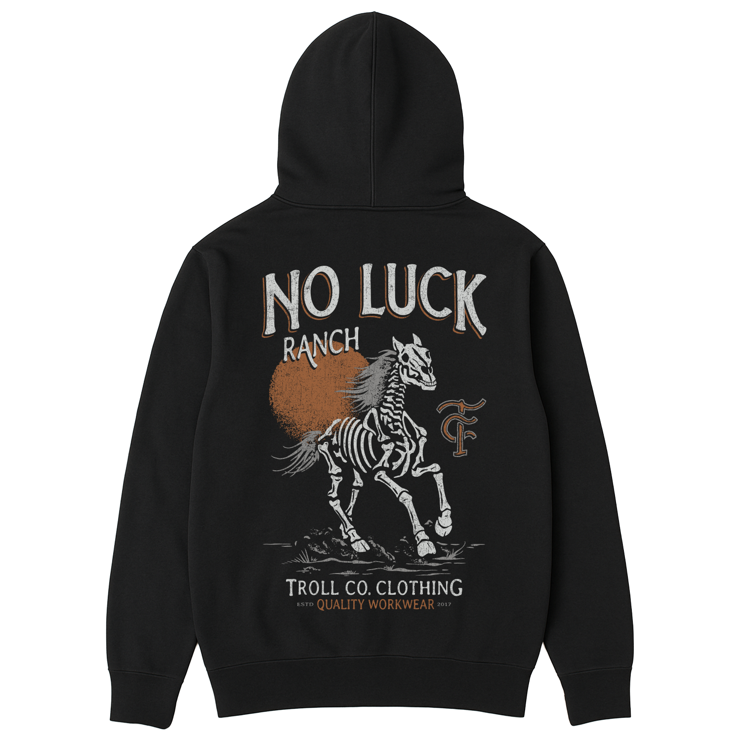 Men's No Luck Ranch Hoodie - Color: Black