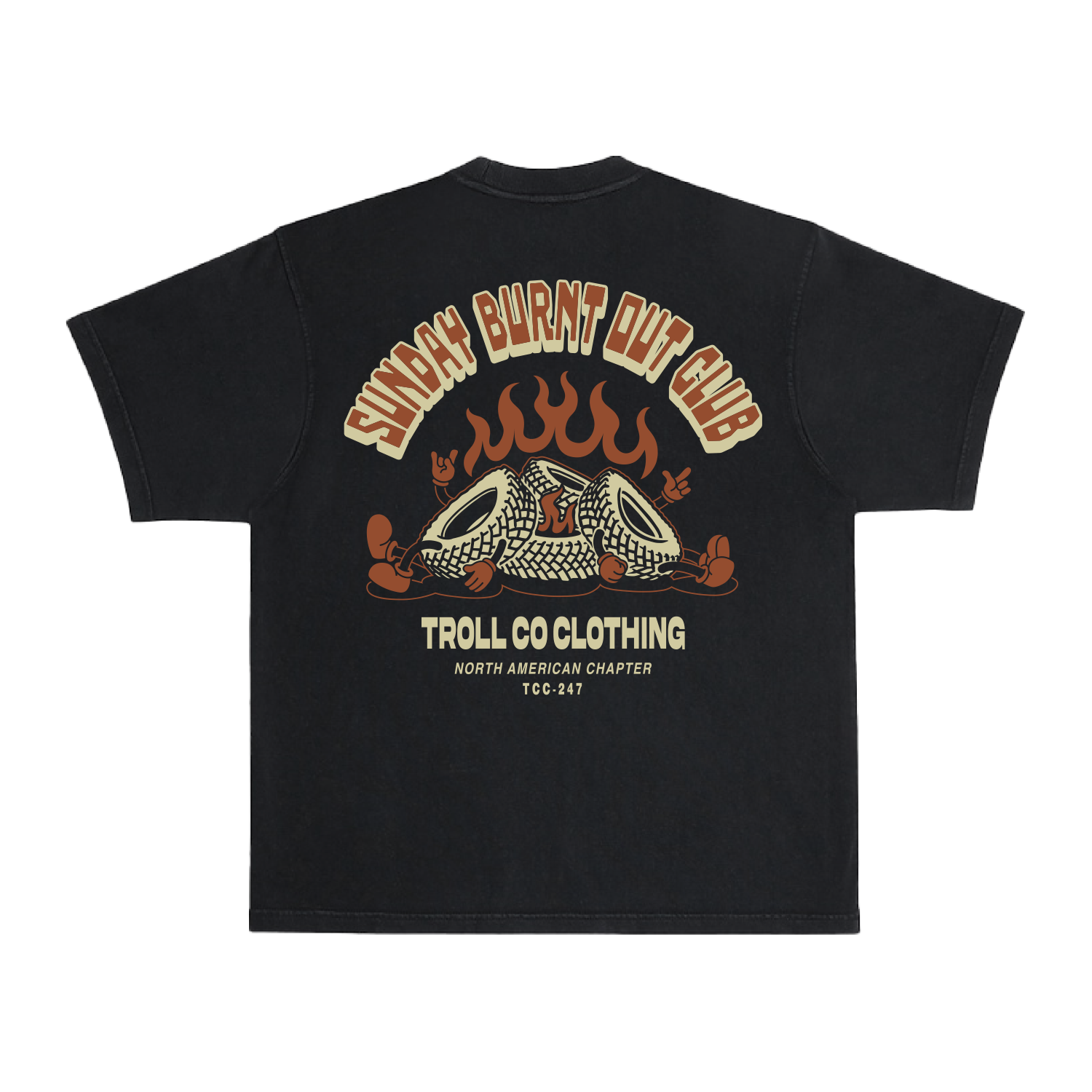 Men's Burnt Out Heavyweight T-Shirt - Color: Black