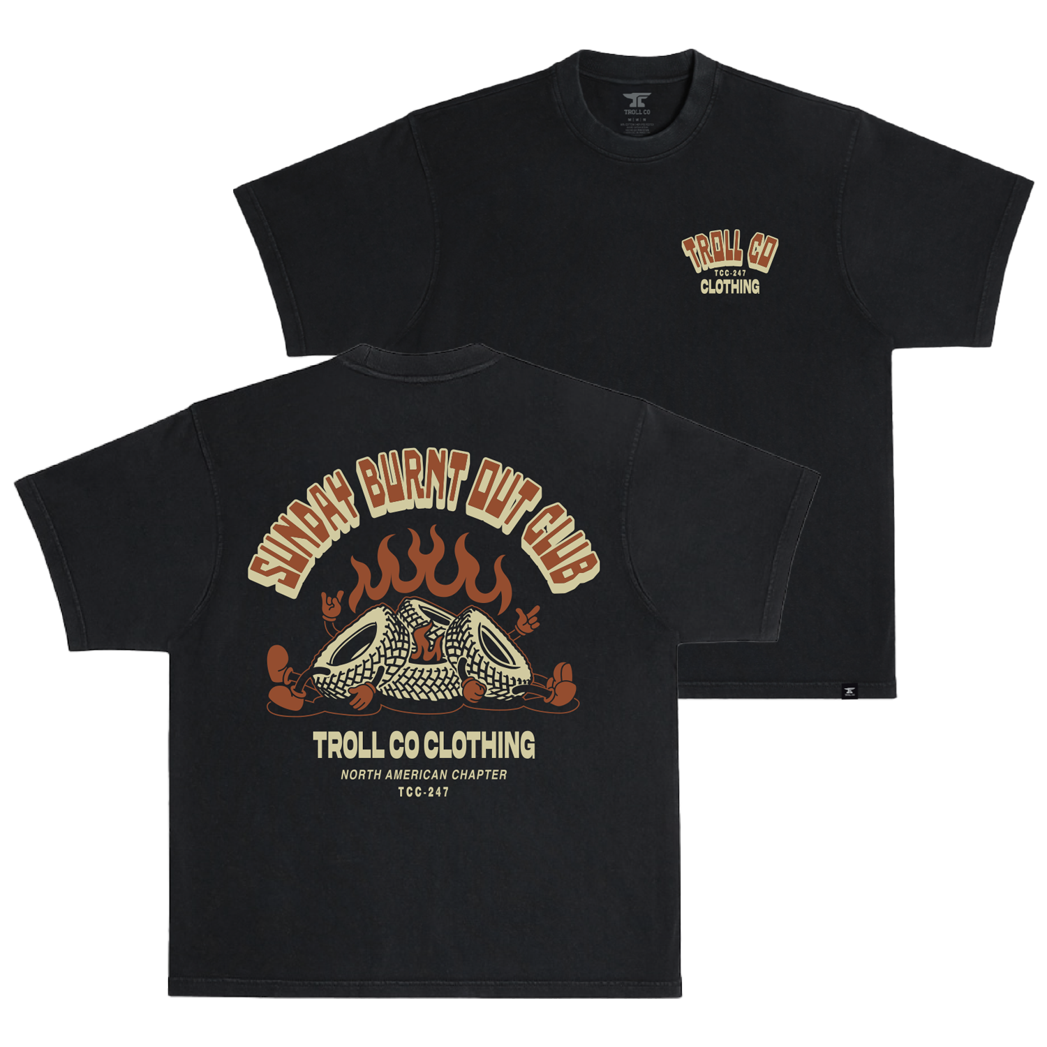 Men's Burnt Out Heavyweight T-Shirt - Color: Black