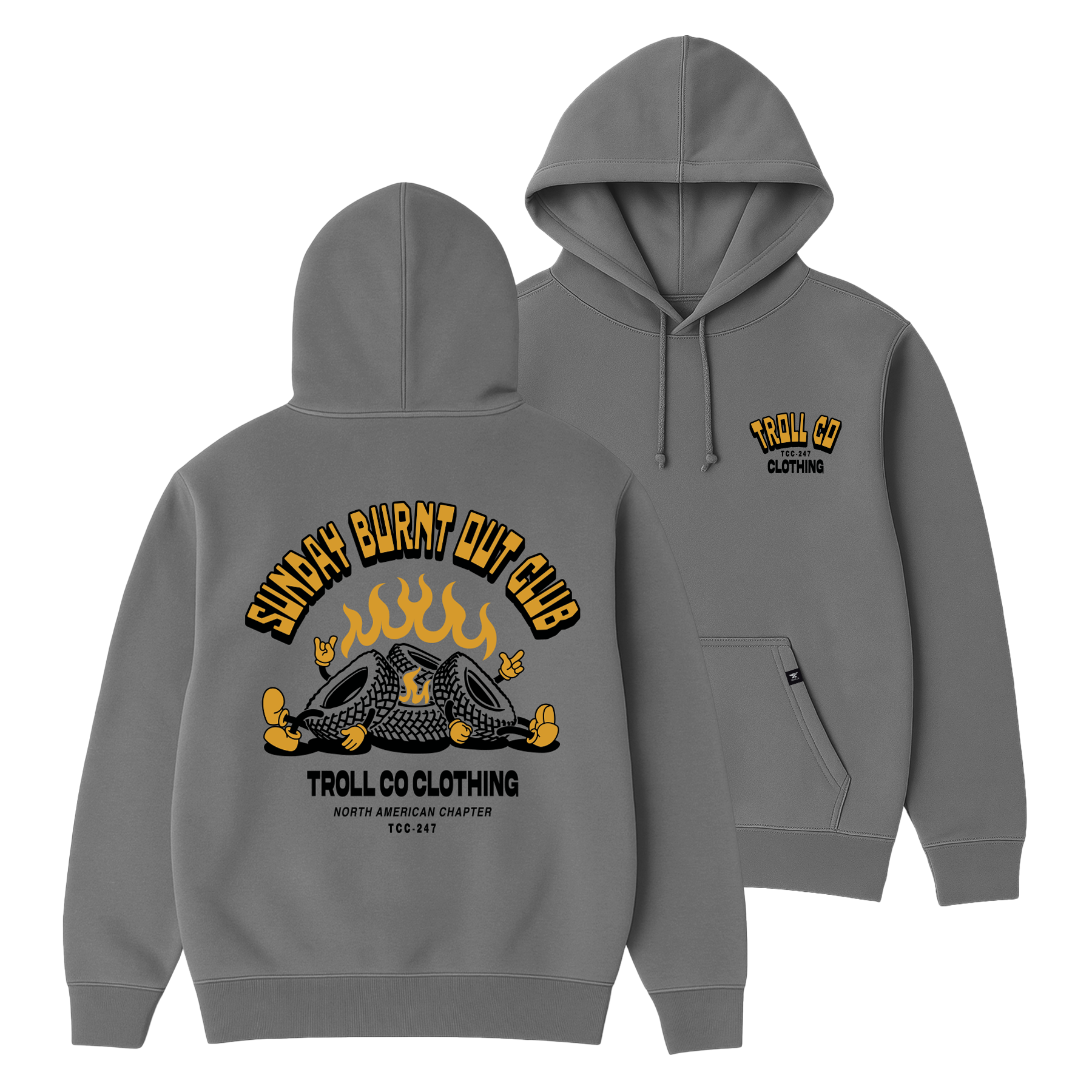 Men's Burnt Out Hoodie - Color: Storm