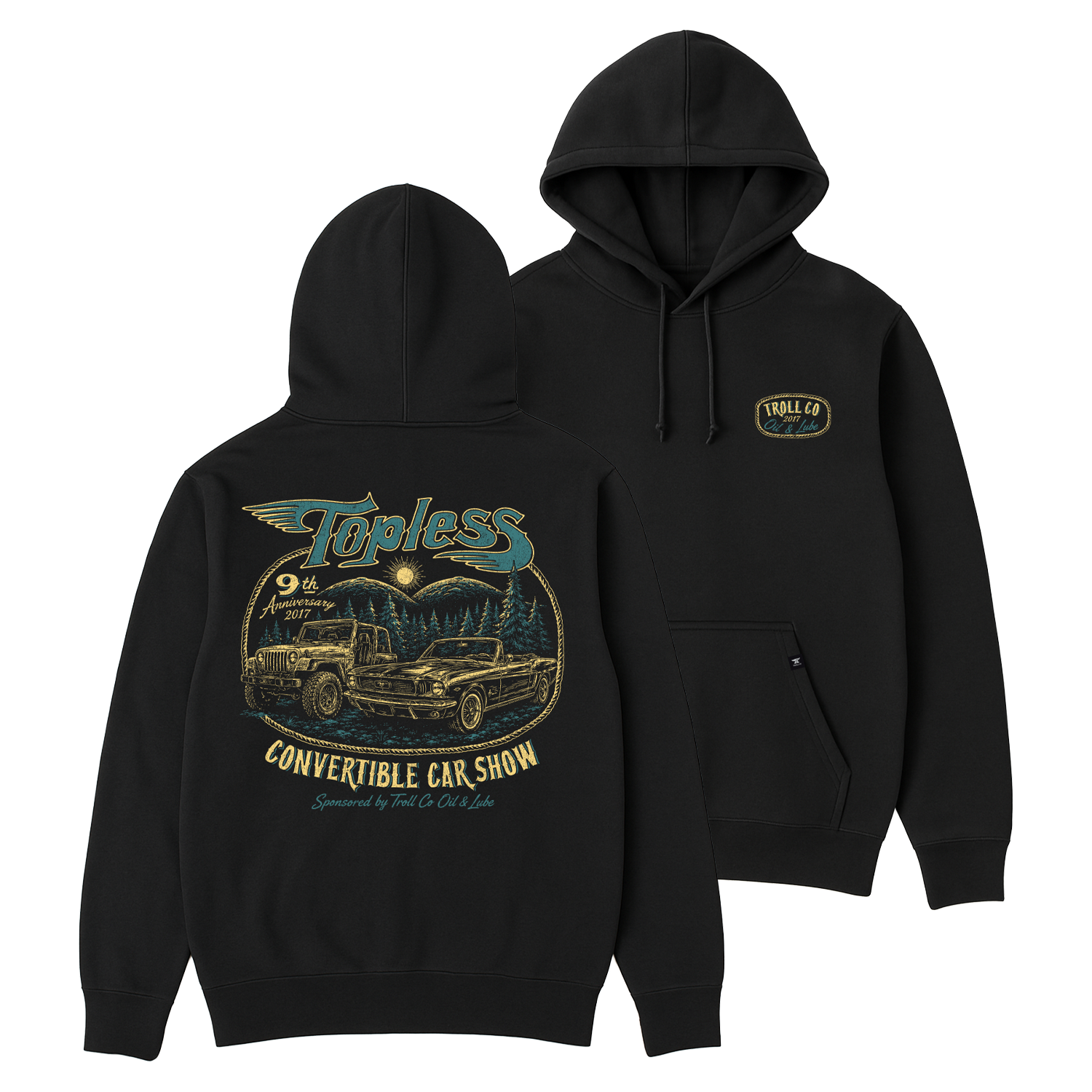 Men's Topless Hoodie | Color: Black